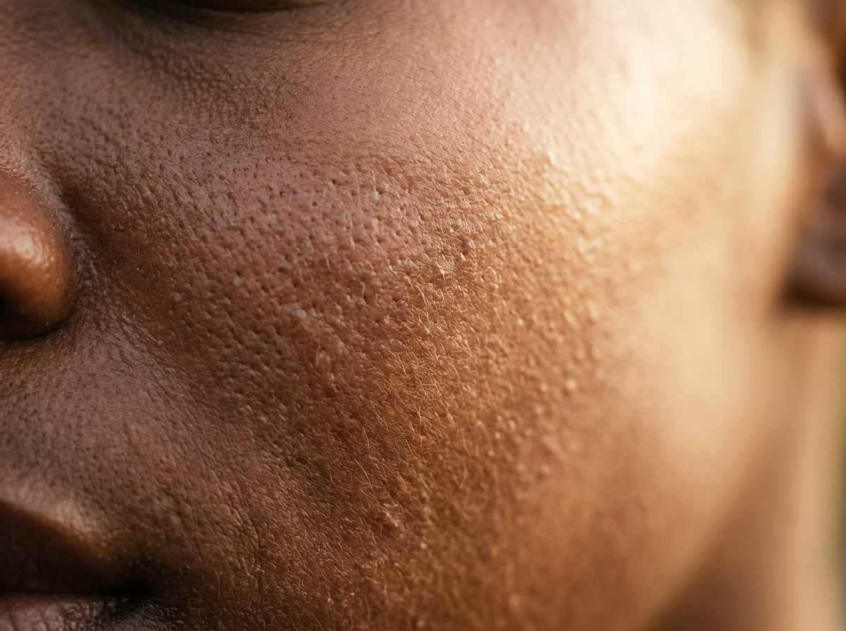 Close-up of a person's skin texture